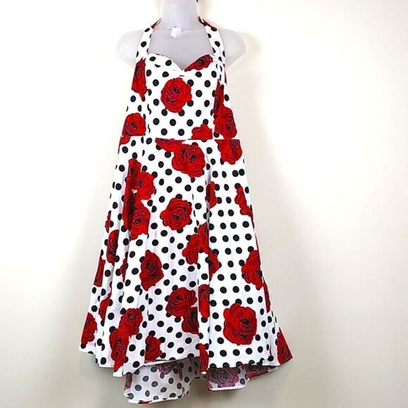 Grace Karin Halter Swing Dress Rose Floral 1950's Size XXXL - Picture 9 of 9